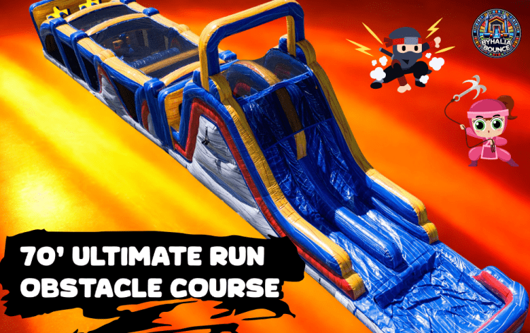 70' Ultimate Run Obstacle Course w/Slide